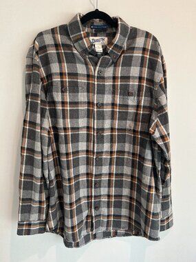 Duluth Trading Co. Free Swingin' Flannel Shirt MagnaReady Magnetic Plaid Med
